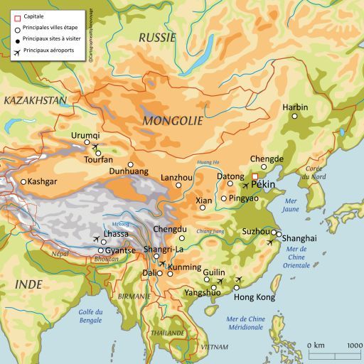 Carte touristique Chine