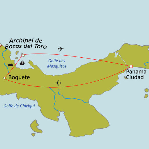 Carte du circuit Trésors du Panama