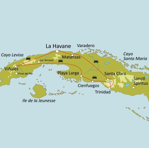 Carte du circuit Cuba chez l'habitant