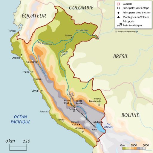 Carte touristique Pérou